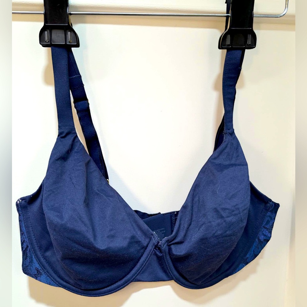 Soma Bra Blue Lacey Embraceable Unlined Perfect Coverage 36D